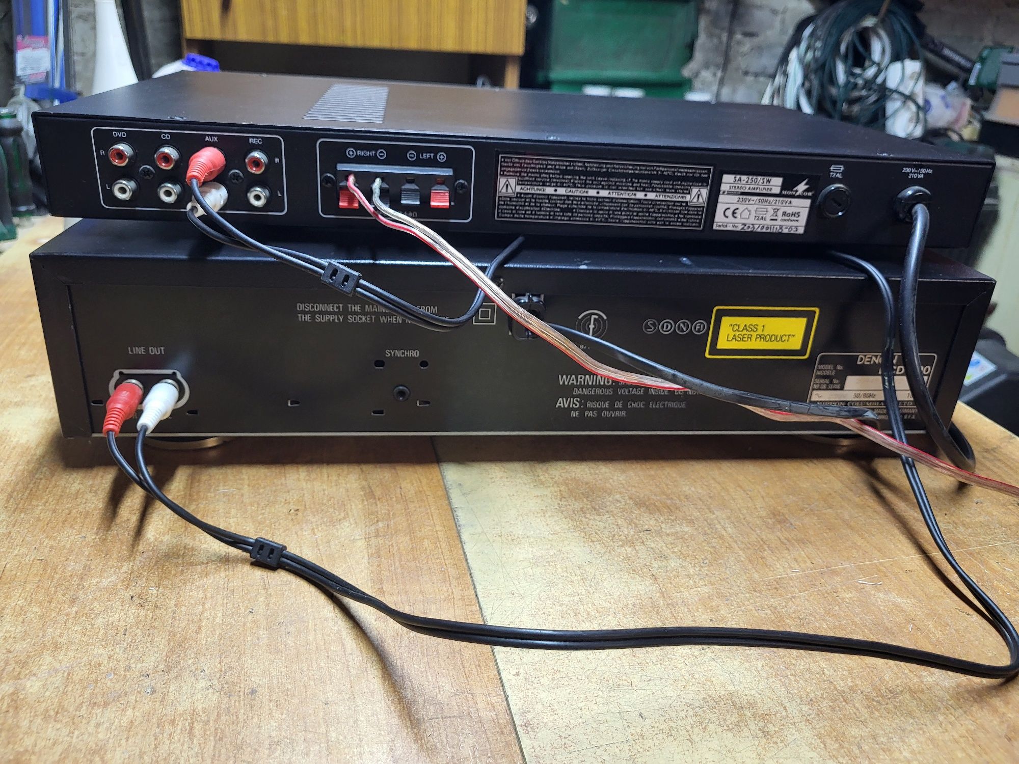 Wzmacniacz Monacor SA-250/SW + CD Denon  DCD-590