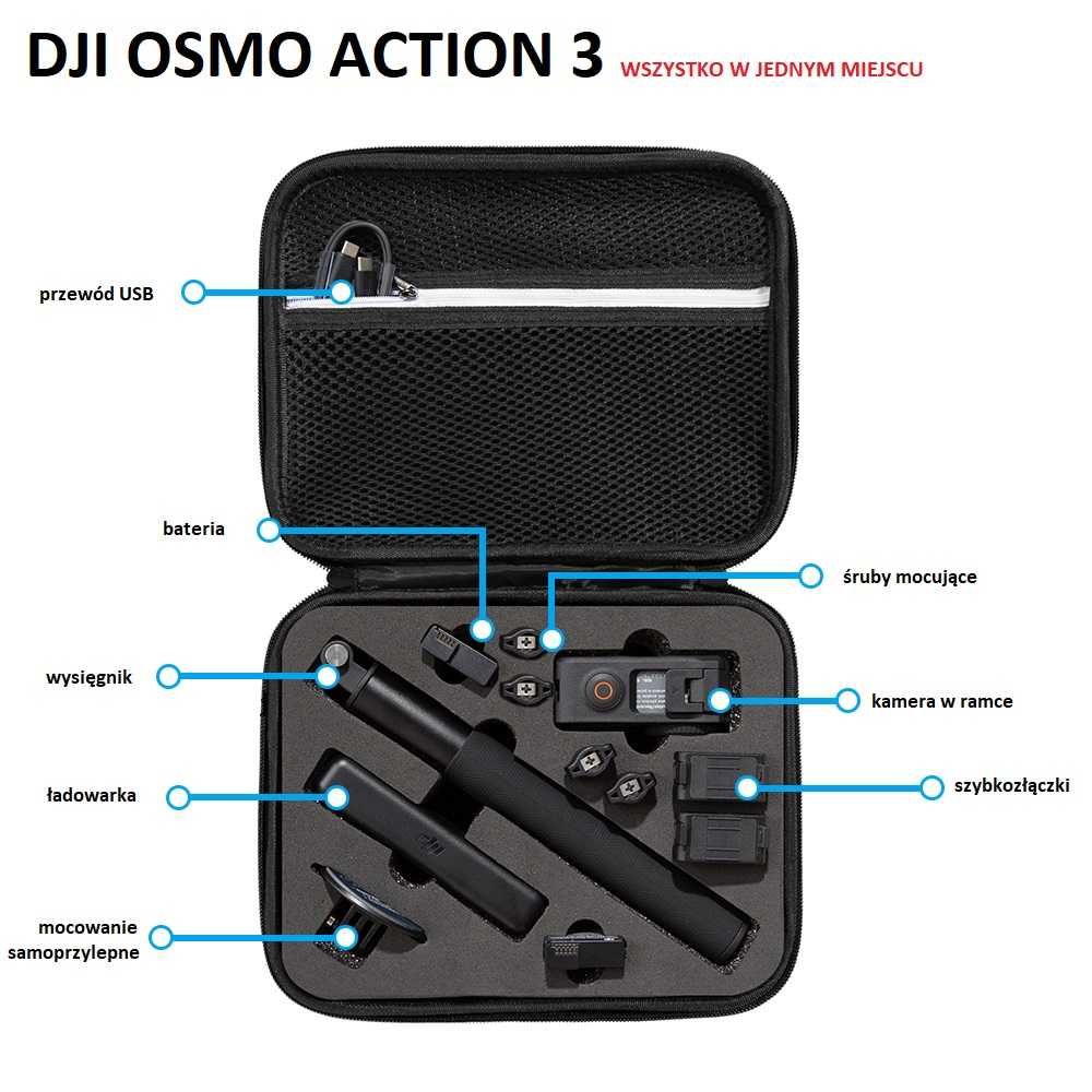 zestaw 2w1 transport & sesje nagraniowe DJI OSMO ACTION 3