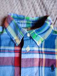 Koszula 18m Ralph Lauren r.86 chłopięca krata niebieska śliczna idealn