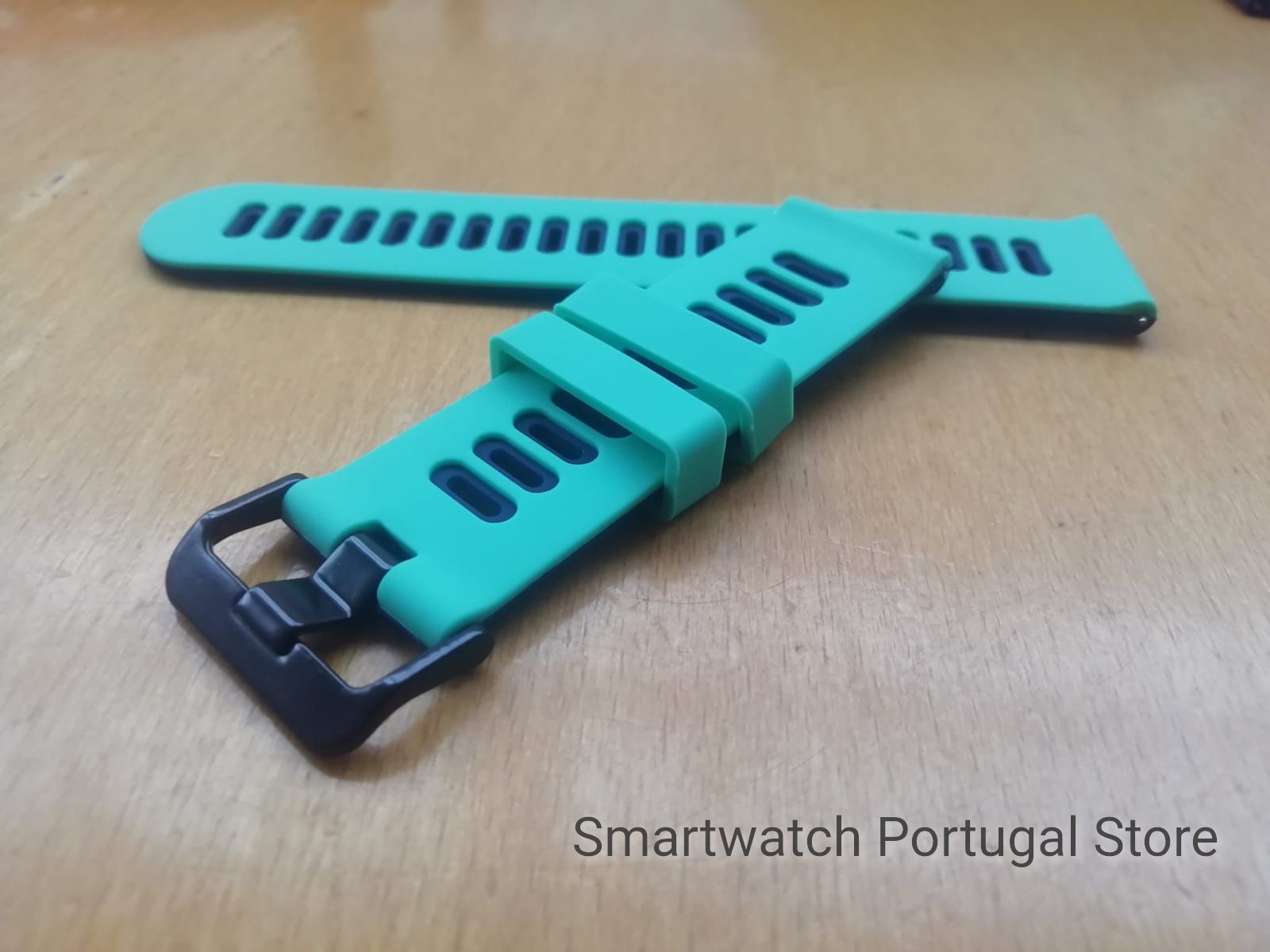 Bracelete 22mm em silicone  : Verde-Azul