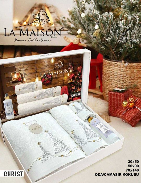 Подарунковий набір рушників La Maison 3 шт і додатково аромат Missy