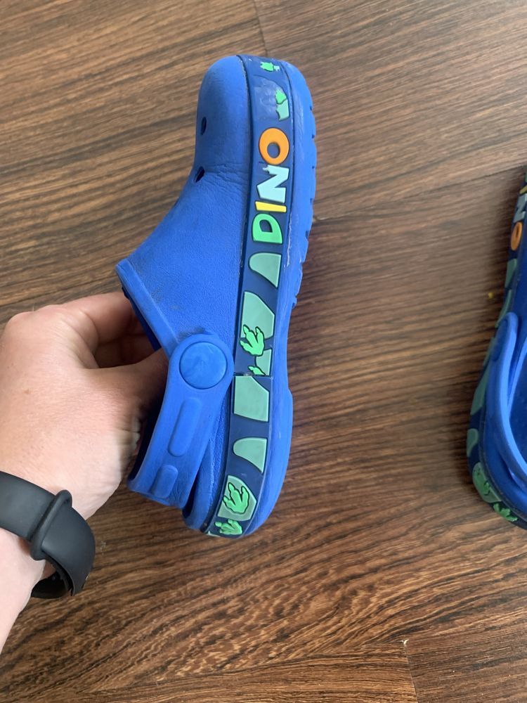 Klapki ala Crocs Niebieskie Dino 26