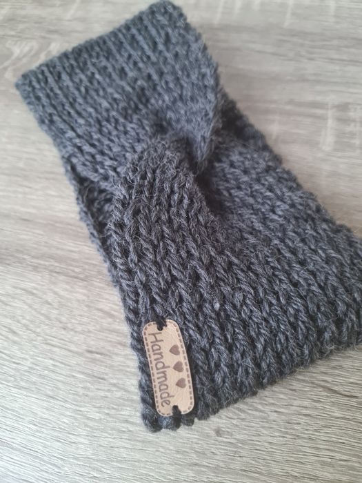 Opaska zimowa handmade wełna 100%
