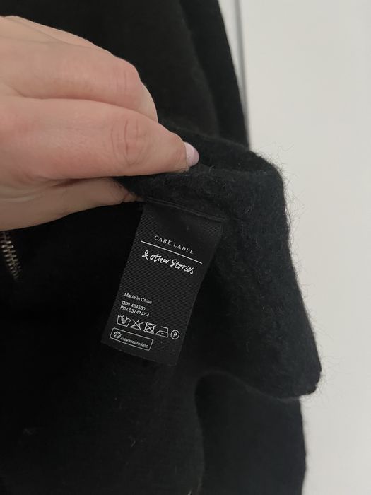 & other stories sweter na suwak moger wełna