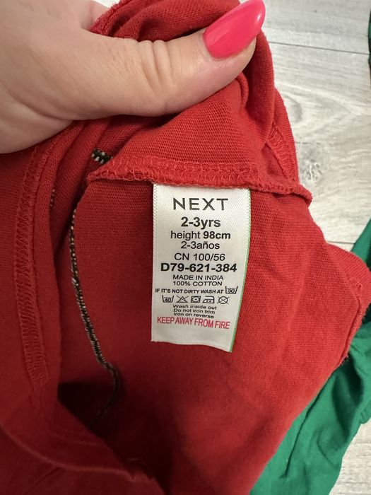 Кофта новогодняя лонгслив Санта 98 Эльф с шапочкой 104 Next