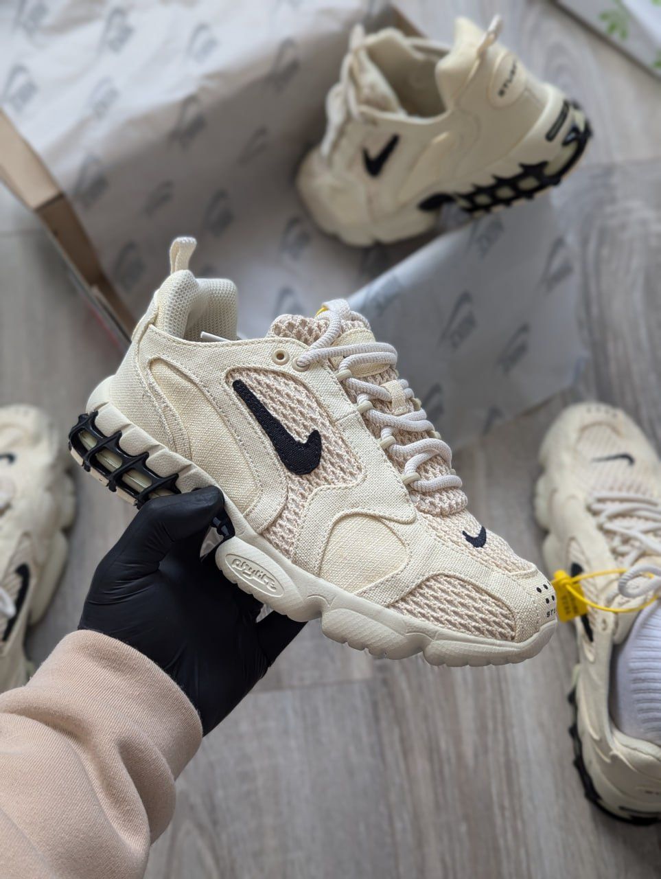 Чоловічі кросівки Nike Air Zoom Spiridon Cage 2 Stussy Fossil 41-45р