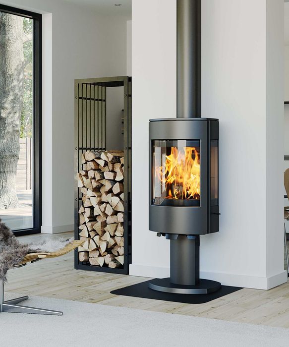 Dovre Astro 4CB/P – скандинавський дизайн і огляд вогню з 3 боків