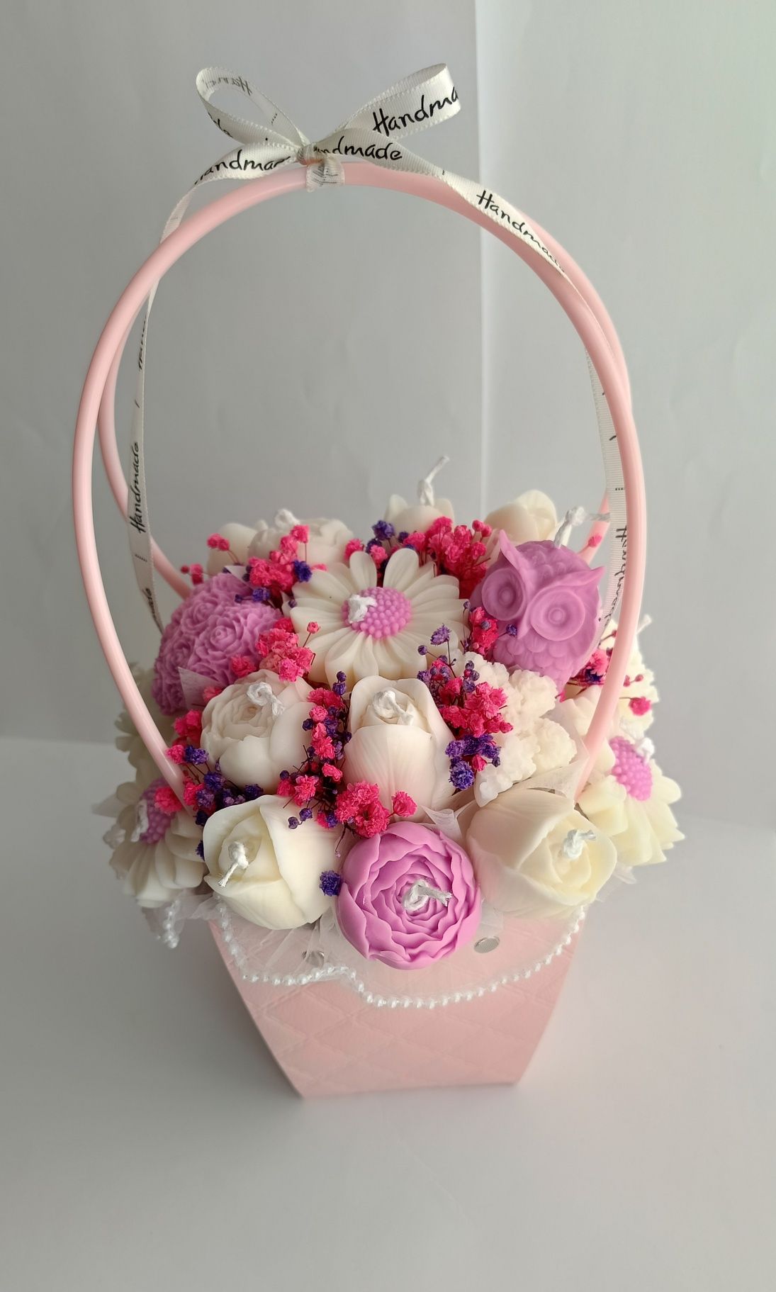 Flower box z świec sojowych handmade