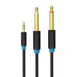 Kabel Audio Vention Bacbj 3.5Mm Na 2X6.35Mm 5M Pozłacany Czarny