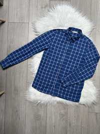 Elegancka koszula dla chlopca krata niebieska H&M r.158