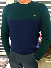 Super sweterek z wełny merino Lacoste rozm XL