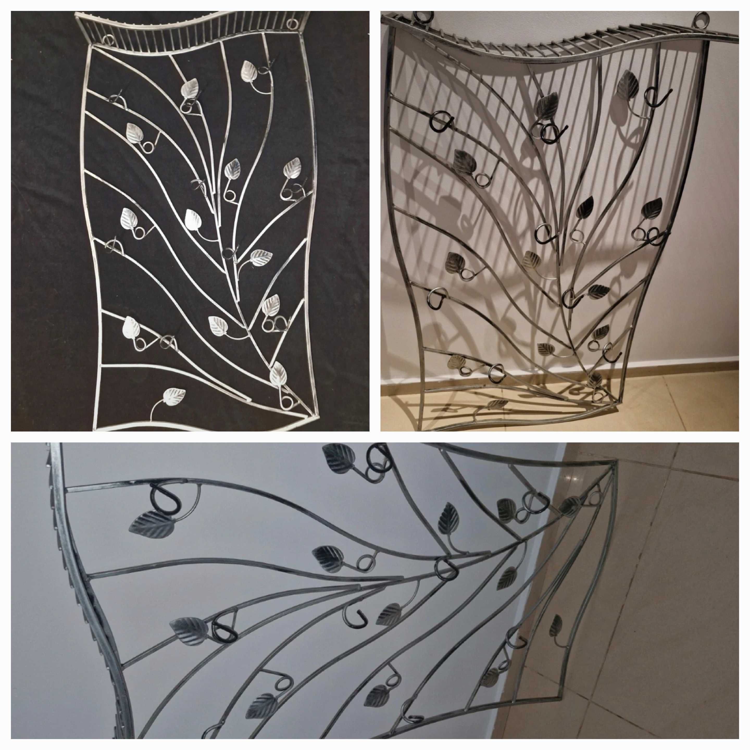 Wieszak na ubrania metal duży srebrny wiszący loft stal