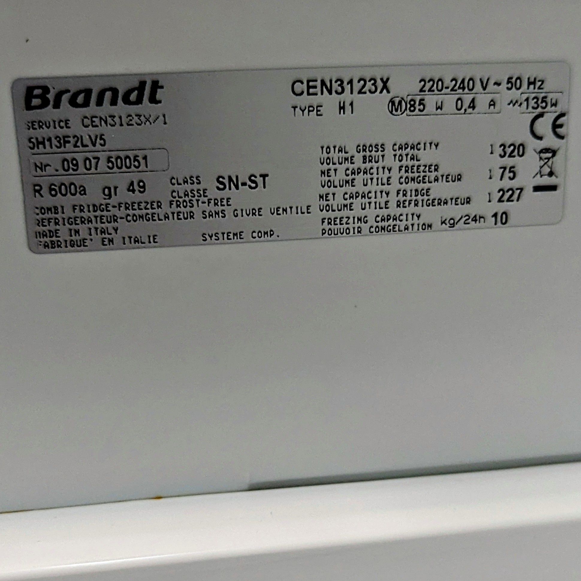 Холодильник Brandt NoFrost / Гарантія / Доставка /Морозильная Ноуфрост