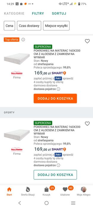 Materac 160 x200