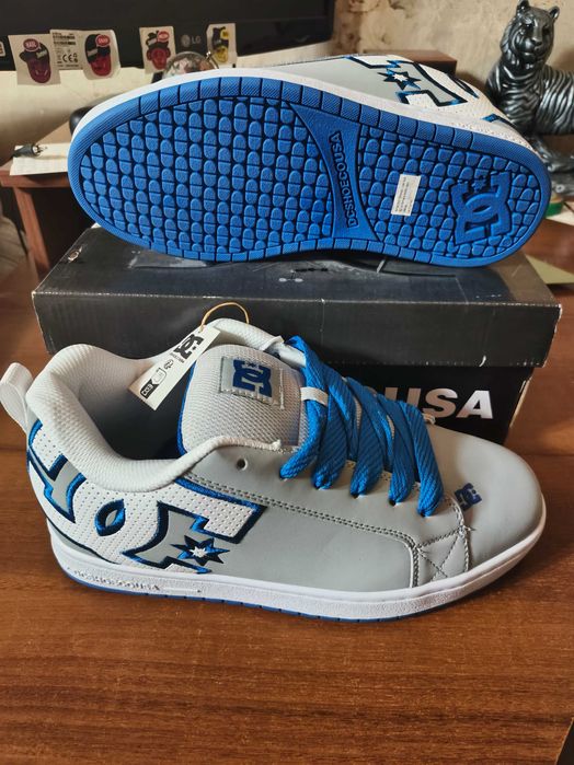 Кроссовки DC Shoes Court Graffik (Grey\Blue\White)!! Новые!!!
