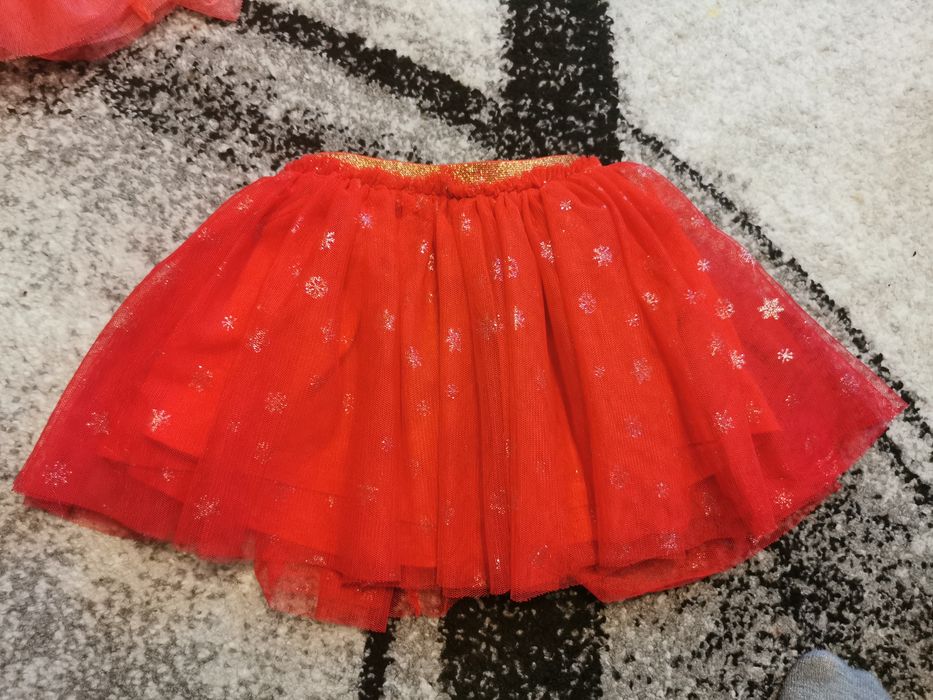 Spódniczka czerwona śnieżynki 80