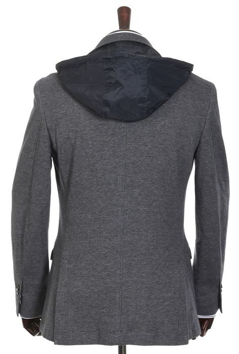 MASSIMO DUTTI melanżowy granatowy blezer męski z dżerseju marynarka 50