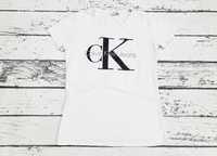 CALVIN KLEIN * koszulka * napisy * damska * biała * L