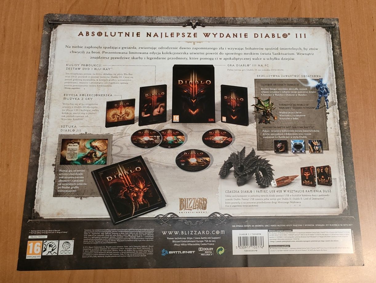 Diablo 3 PL Edycja Kolekcjonerska z autografami FOLIA + RoS gratis ENG