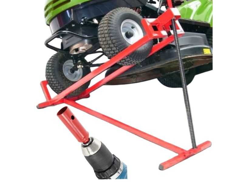 NOWY Mocny Podnośnik do kosiarki, quada, traktorka 450 kg + ADAPTER