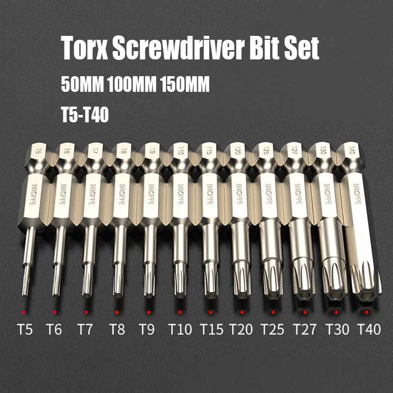 torx набір біт 50 мм 12 шт набор бит біта бита hex sl 1/2 ph pz торкс
