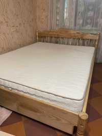 Двоспальне дерев’яне ліжко з масиву дерева (Ясен)