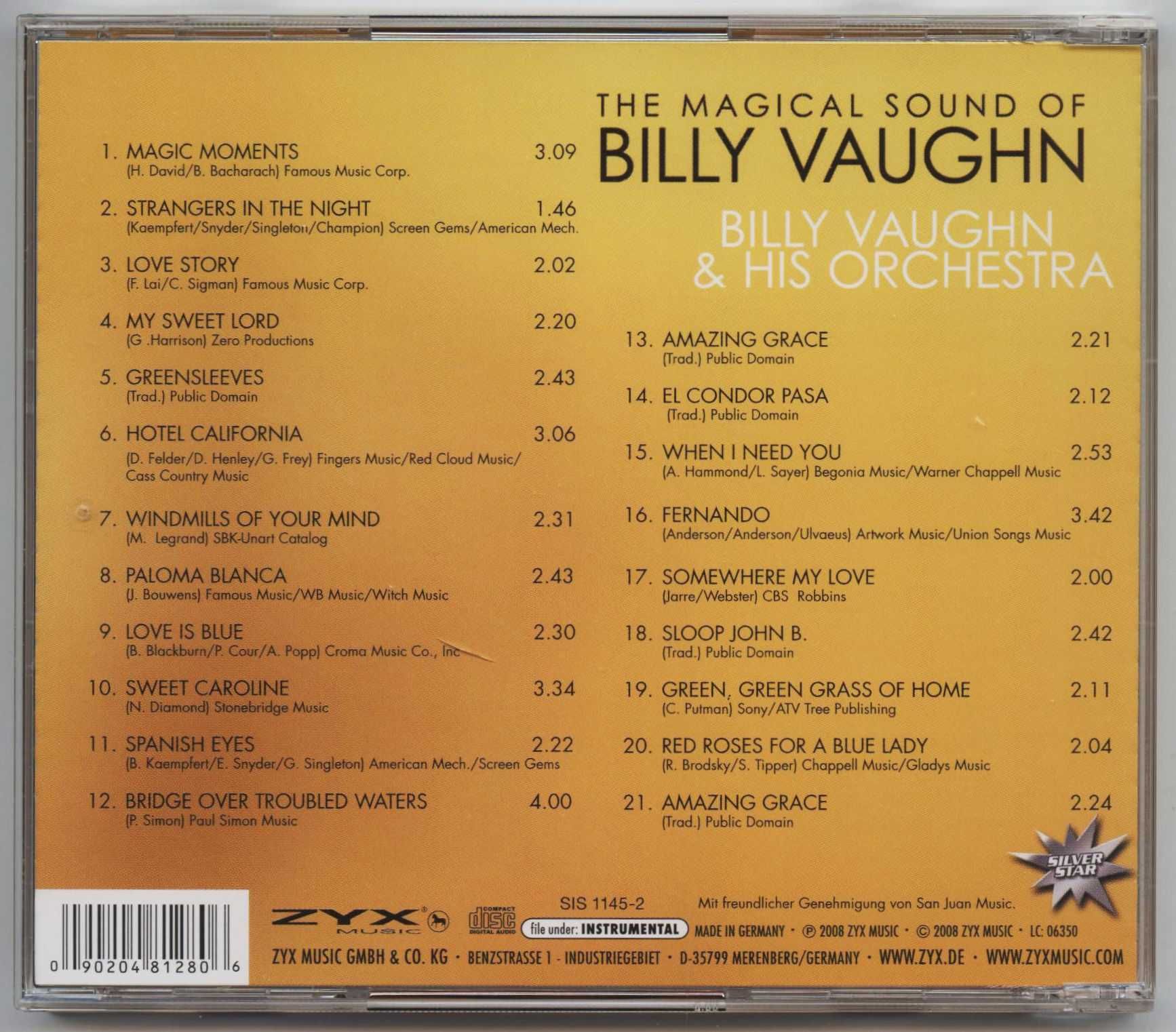 CD Billy Vaughn & His Orchestra - The Magical Sound of Billy Vaughn