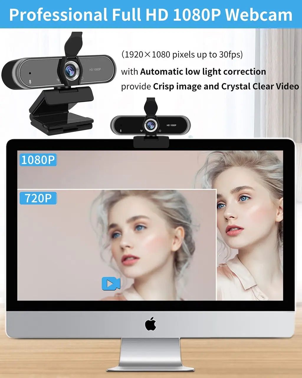 Веб-камера ISUDA C2 1080P со стереомикрофоном, веб-камера 1080P Full