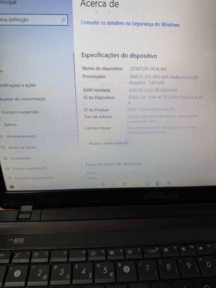 Computador Asus K53U AMD e-350 Monitor 15.6”