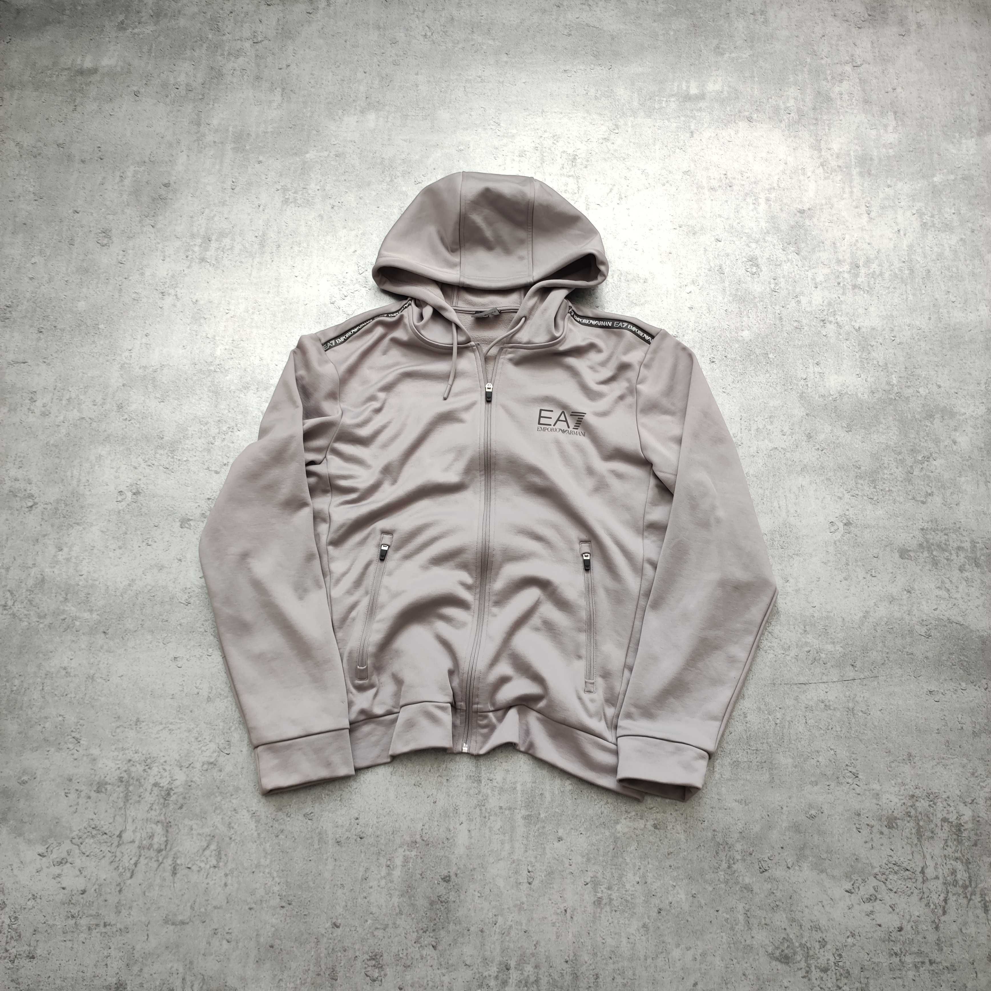 MĘSKA PREMIUM Bluza Rozpinana z Kapturem Suwak Logo EA7 Emporio Armani