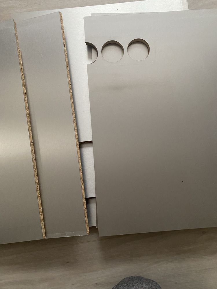 IKEA panel ścienny 8 szt srebrny szary 58x38 alumi