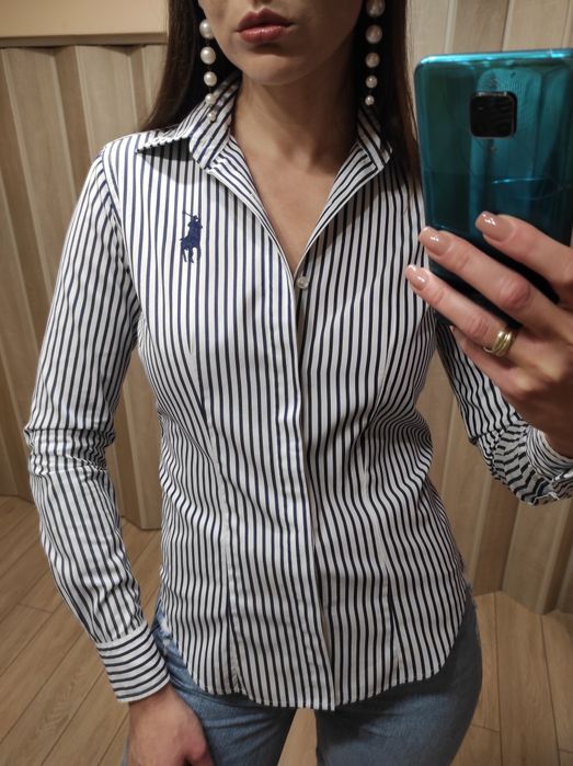Koszula damska Ralph Lauren, duży granatowy jeździec r.34