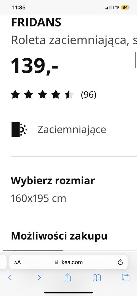 Rolety szare zaciemniające 160