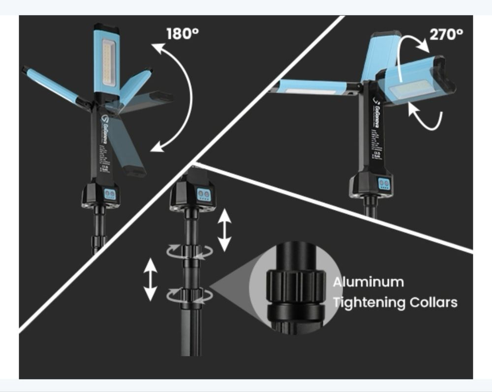 Lampa budowlana warsztatowa statyw bezprzewodowa