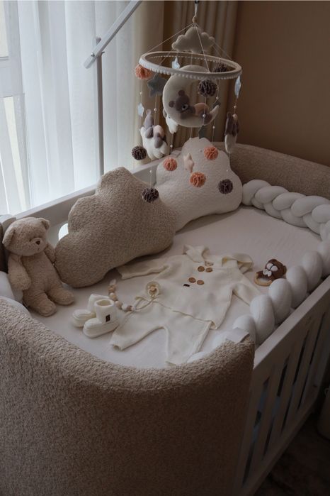 Дитяче ліжечко трансформер Ovalbed 3в1 букле Buckle Beige