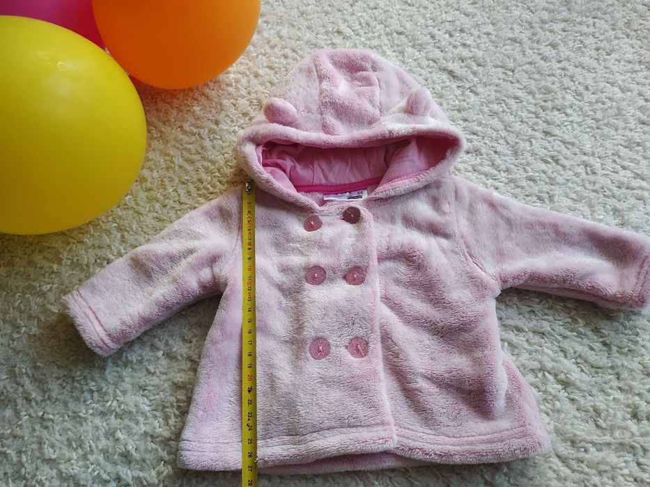 Kurtka/Płaszczyk dla dziewczynki, różowy, rozmiar 56