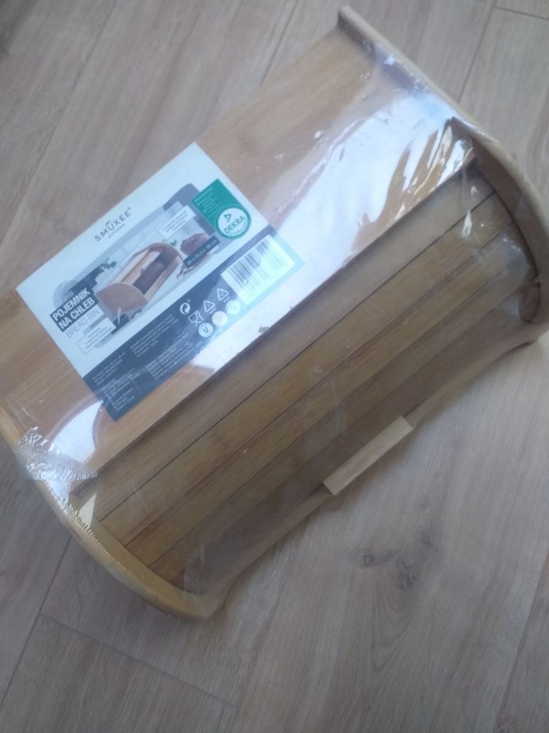 Chlebak jednoczęściowy pojemnik na chleb Smukee drewniany bambusowy
