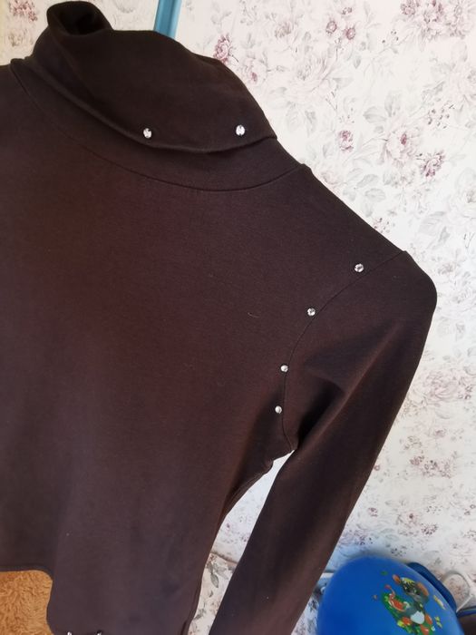 Golf damski brązowy XS