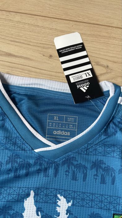 Koszulka sportowa piłkarska Zanzibar rozmiar M niebieska