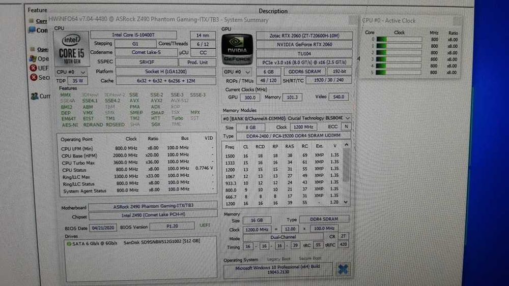 Komputer Gamingowy i5-10/16 GB/RTX 2060/512 GB SSD idealny do gier