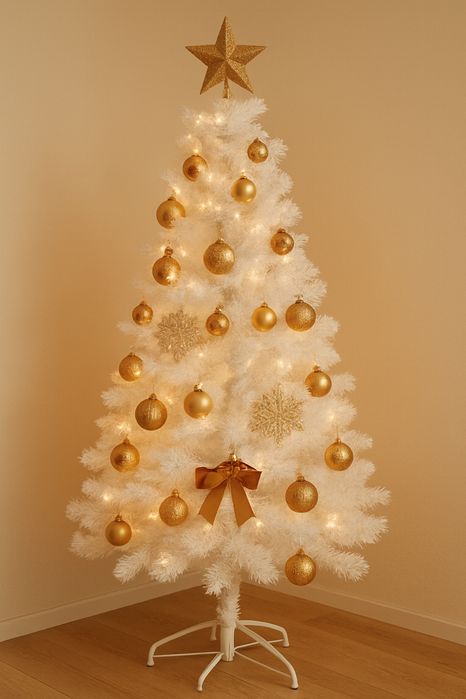 Choinka sztuczna biała 180 cm ze stojakiem