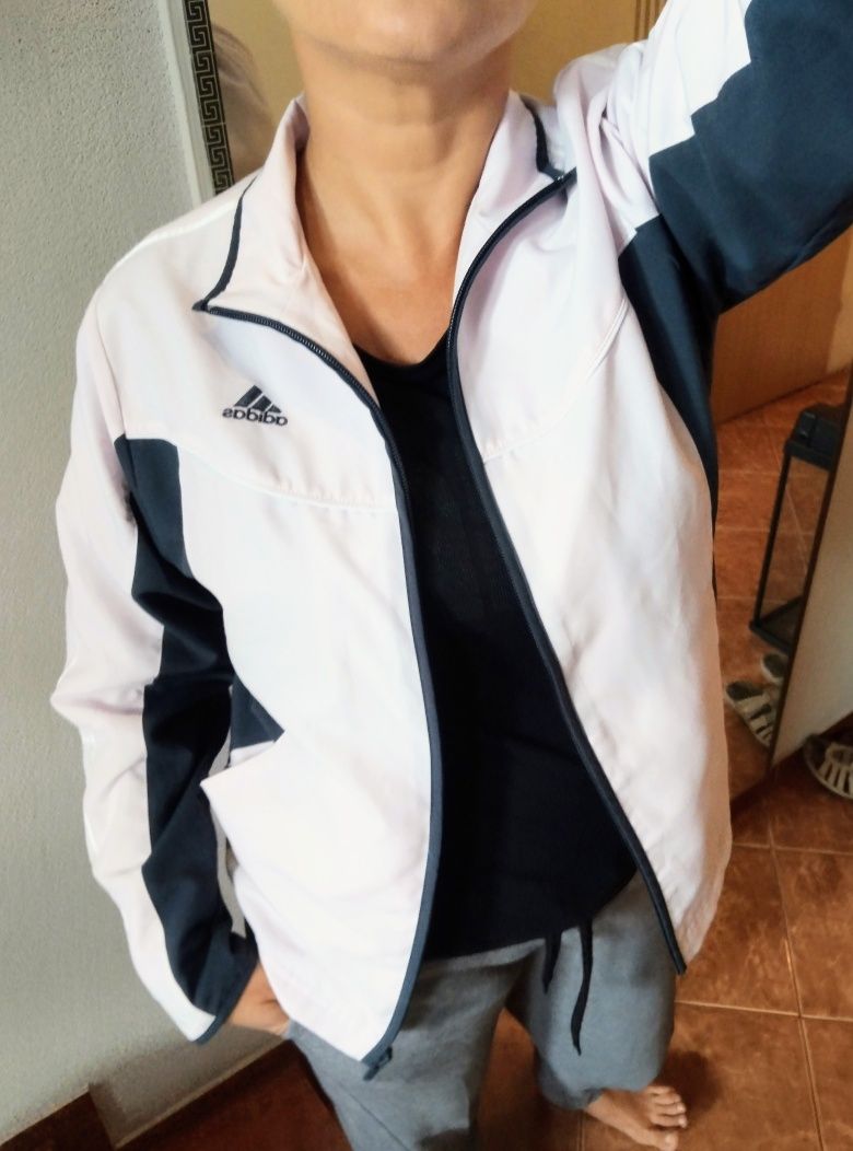 Adidas damska kurtka wiatrówka XS/S bladoróżowa