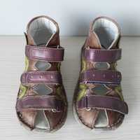 kapcie sandałki buty profilaktyczne BARTEK, 25, bordowo-brązowe, rzepy