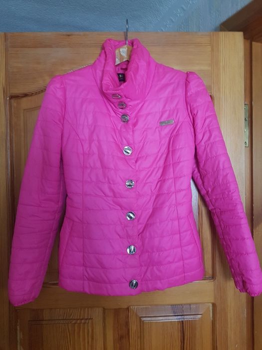 Куртка женская, демисезонная,  весенняя розовая, малиновая