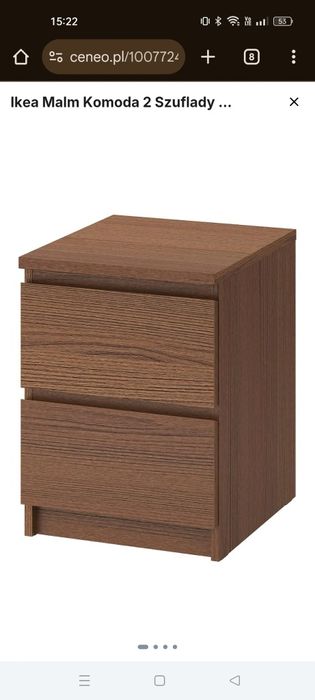 Zestaw mebli do sypialni Ikea MALM brązowe szafki nocne łóżko materac