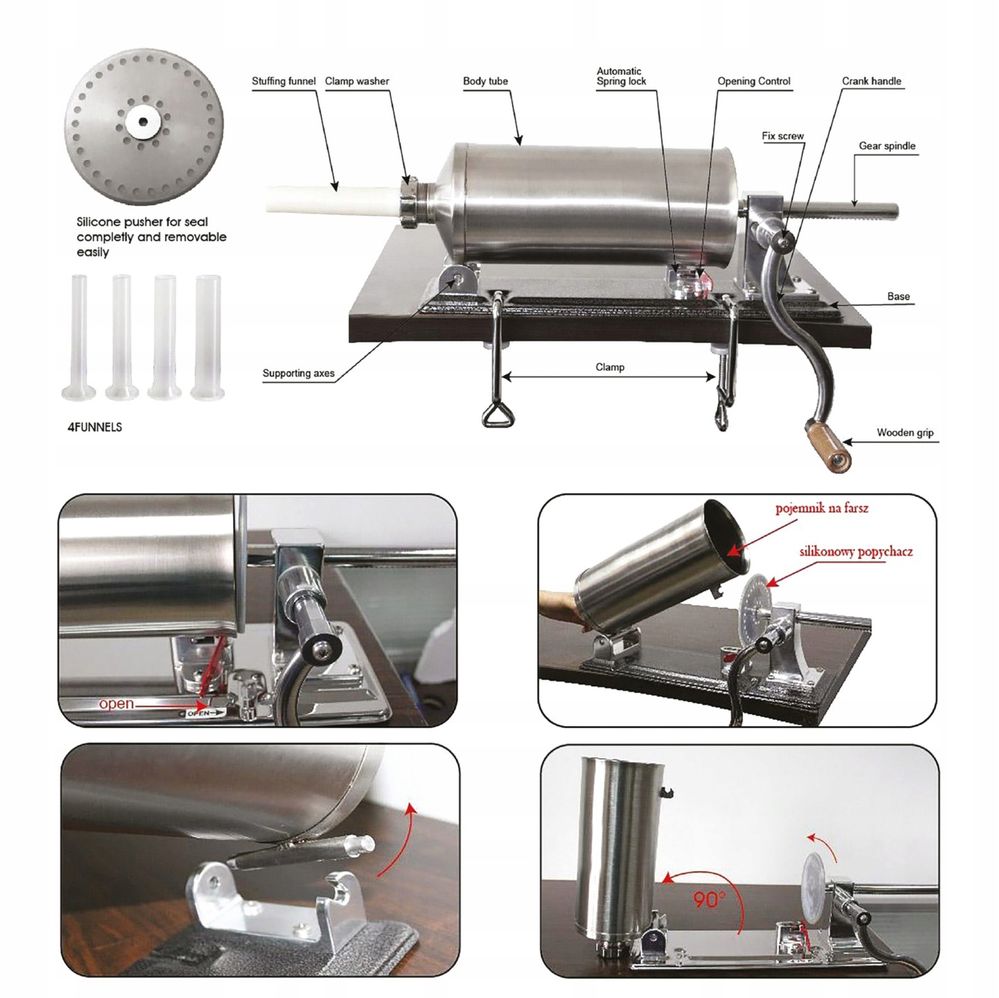 Bardzo SOLIDNA nadziewarka do kiełbas szpryca do mięsa 3kg 4kg 5kg