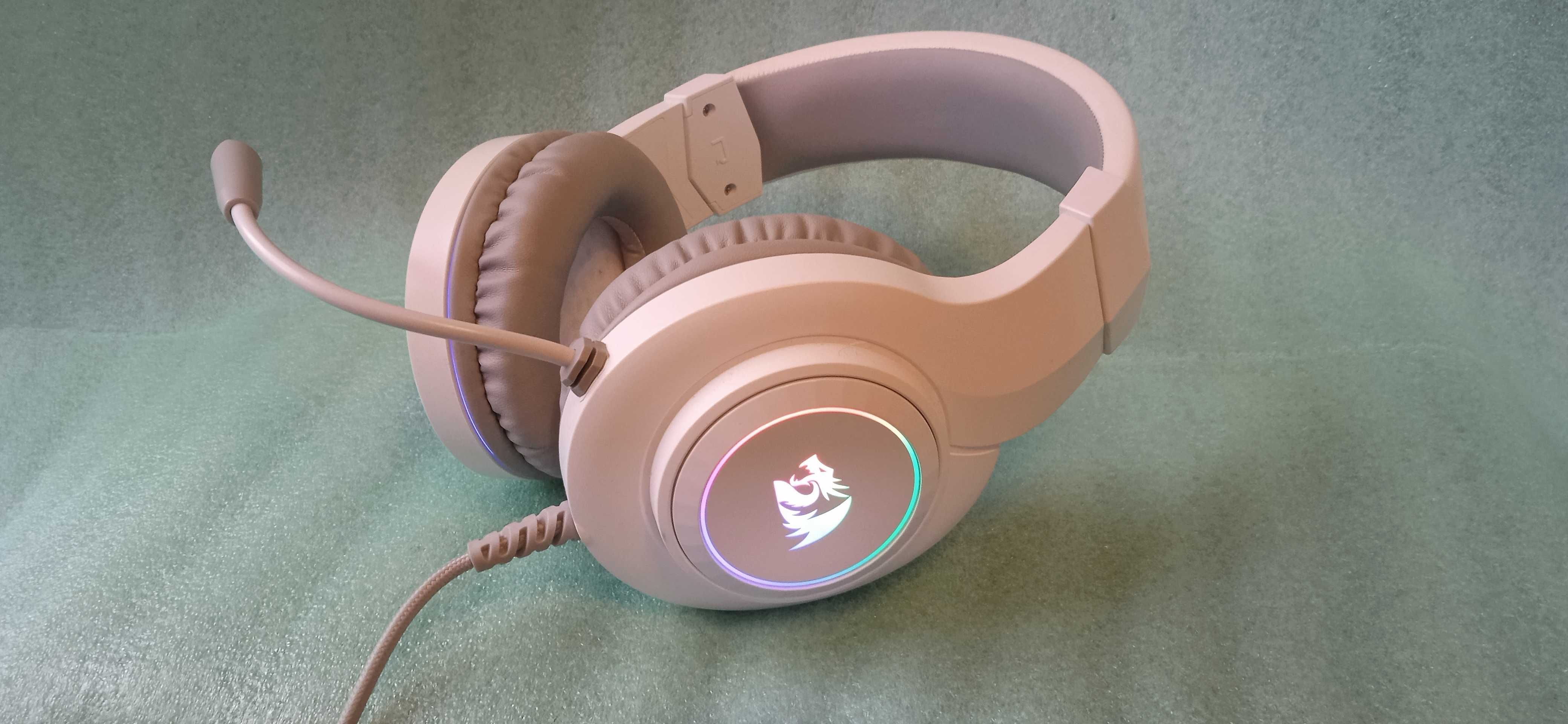 Słuchawki przewodowe z mikrofonem Redragon Hylas H260 RGB Biały