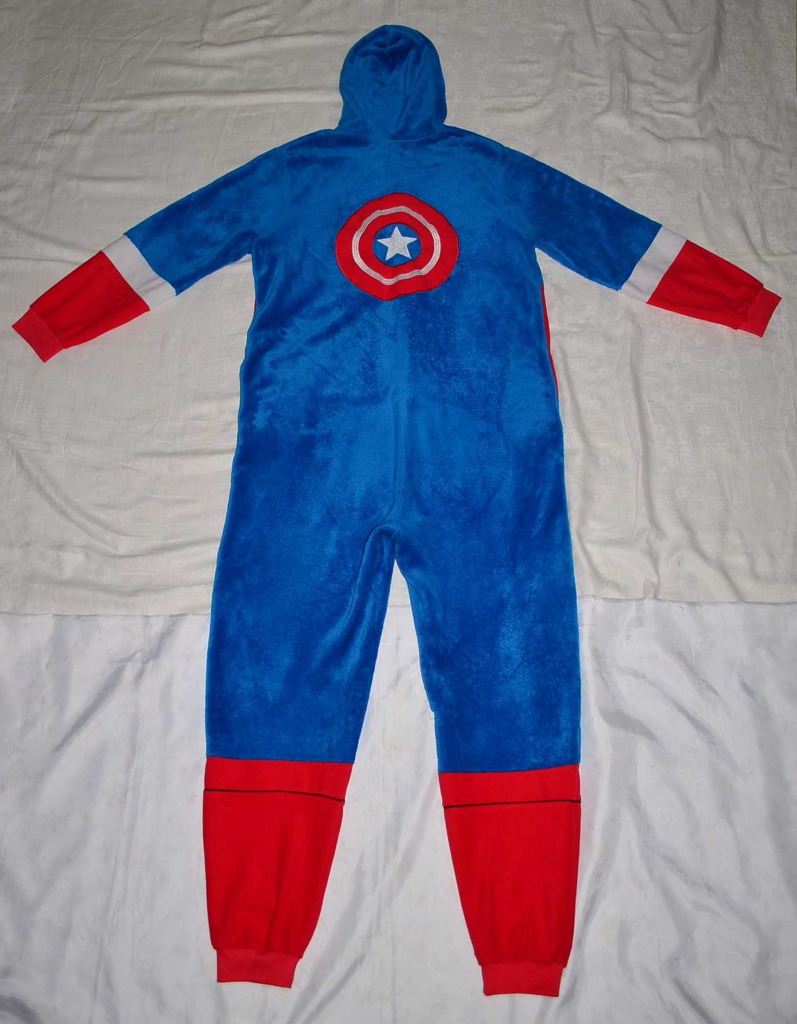 Кигуруми с капюшоном Marvel Капитан Америка пижама костюм слип большой