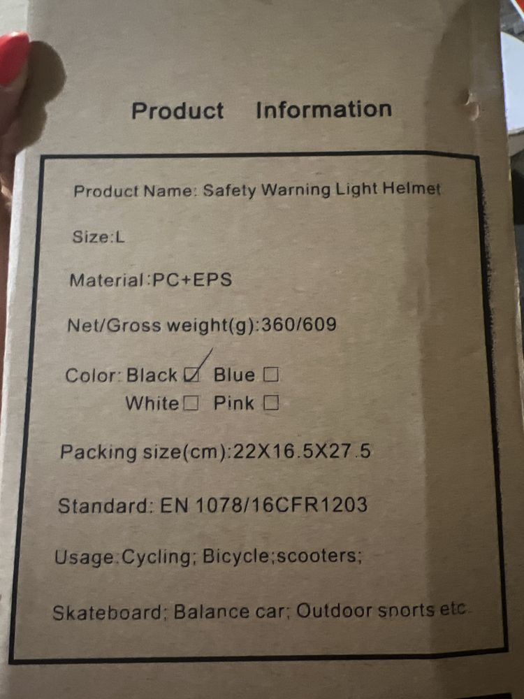 kask na glowe rozmiar L model KY-Z002
