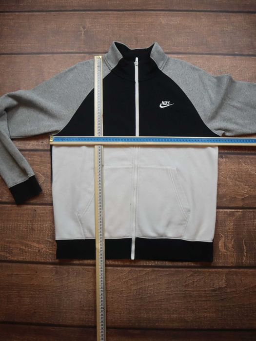 Nike Zip Crewneck rozpinana bluza bez kaptura czarna szara biała